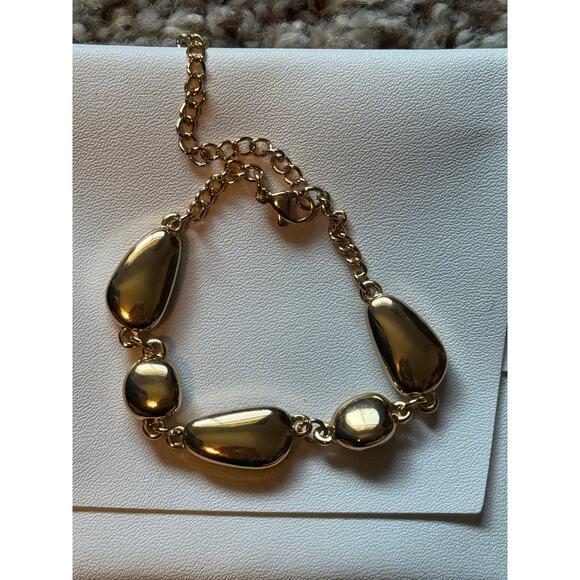 18k Gold Plated Chunky Bracelet Slide Jewelry - Picture 3 of 3